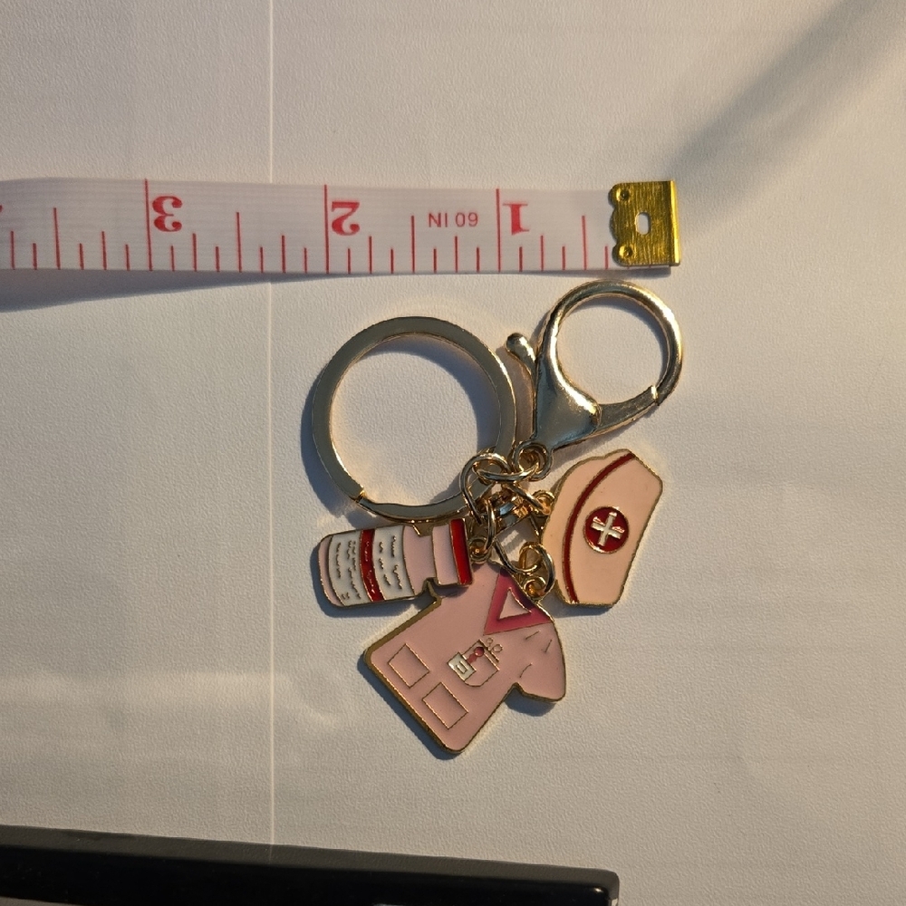 Nurse Themed Keychain with Charms - Picture 2 of 6